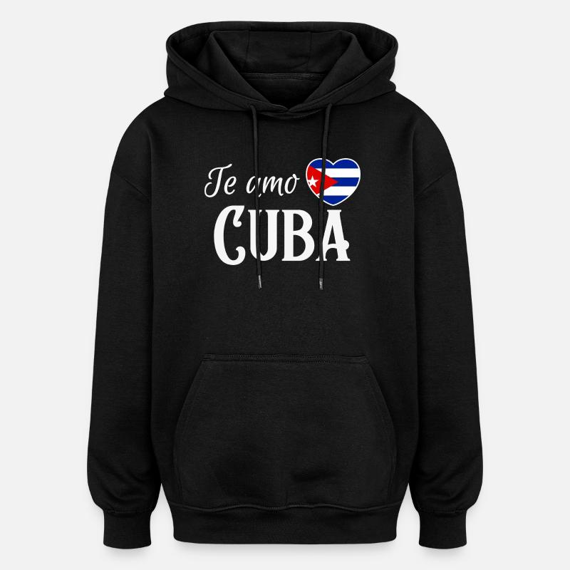 J’adore Cuba, made in Cuba - Sweat à capuche oversize unisexe - noir