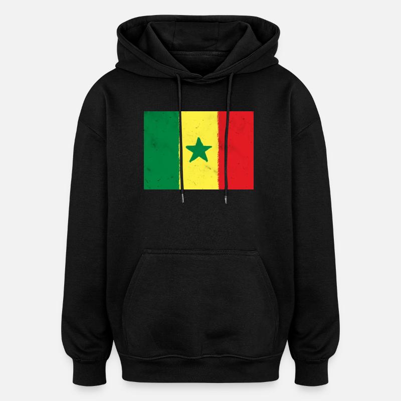 Drapeau du Sénégal - Sweat à capuche oversize unisexe - noir