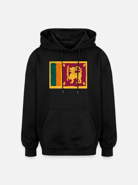 Flag of Sri Lanka - Oversized Unisex Hoodie - black