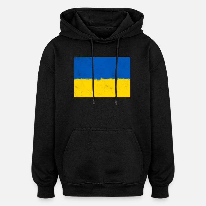 Drapeau de l’Ukraine - Sweat à capuche oversize unisexe - noir