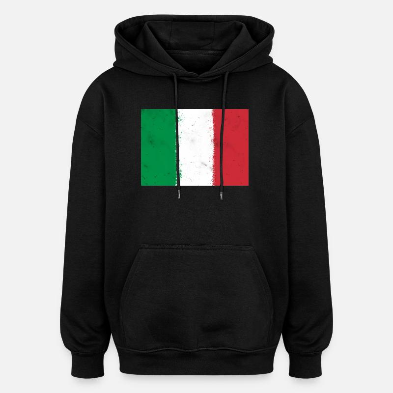 Drapeau de l’Italie - Sweat à capuche oversize unisexe - noir