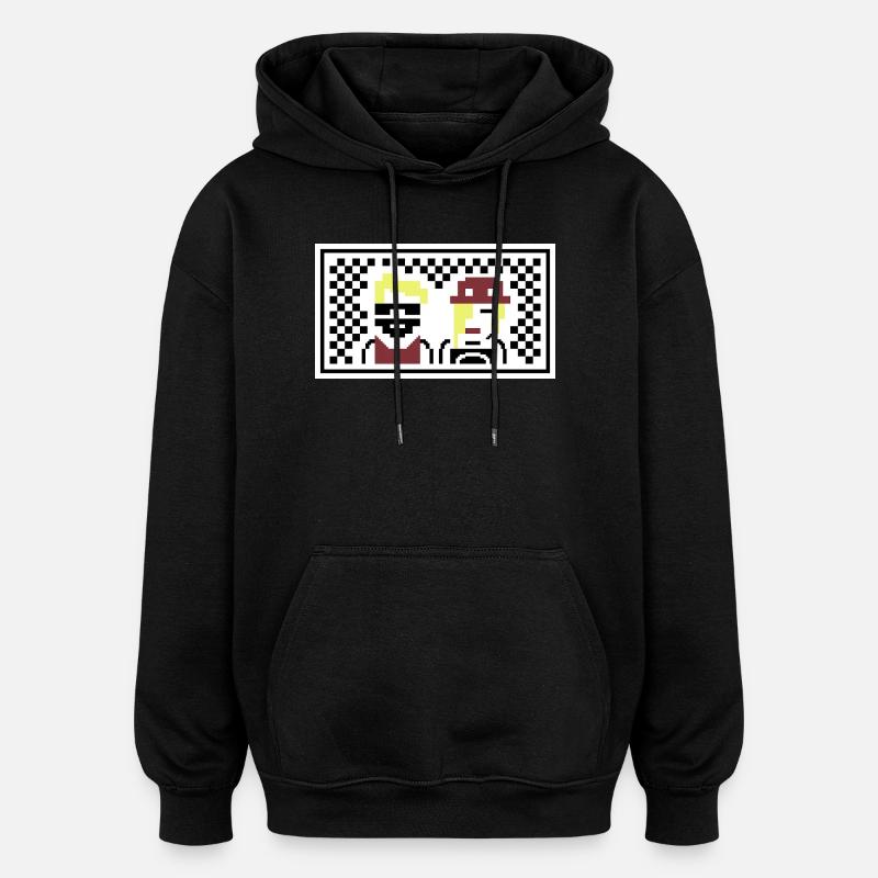 PETSCII : le groupe - Sweat à capuche oversize unisexe - noir