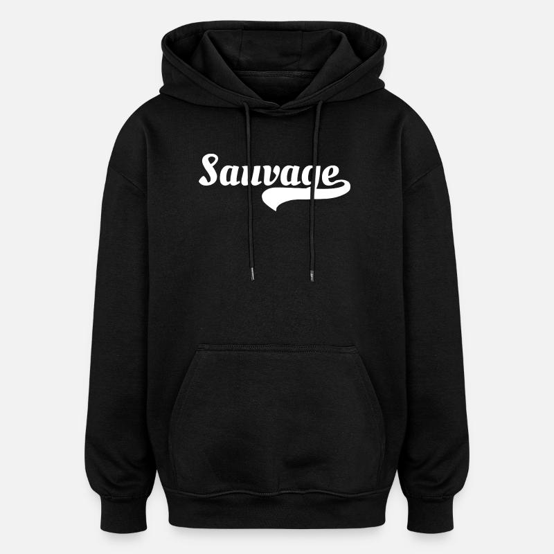 Sauvage  - Sweat à capuche oversize unisexe - noir