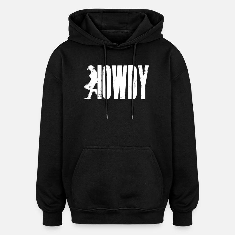 HOWDY Cowboy - Sweat à capuche oversize unisexe - noir