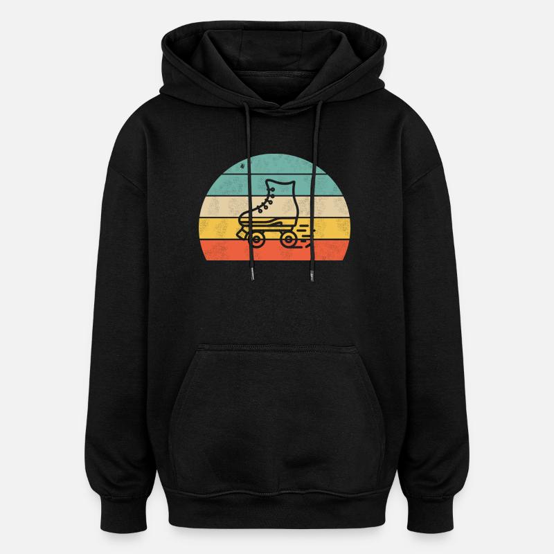 Rollschuh Sirt bunt - Oversized Unisex Hoodie - Schwarz