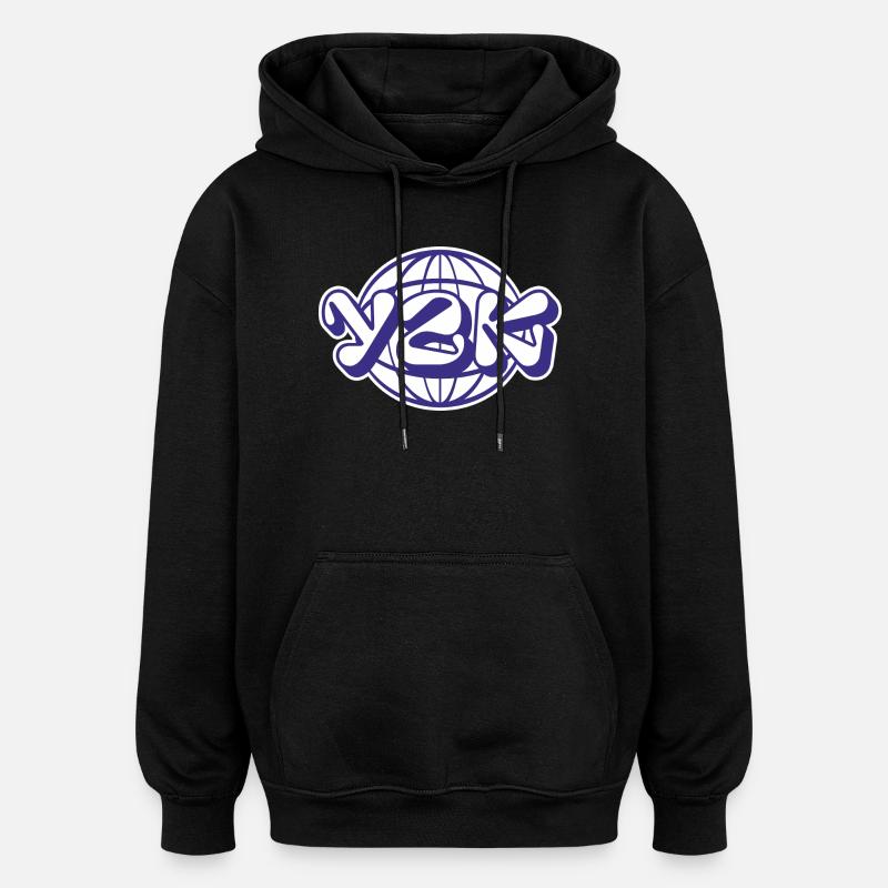 Y2K - Felpa con cappuccio unisex oversize - nero