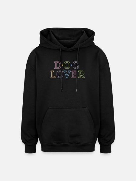 Hundeliebhaber bunt - Oversized Unisex Hoodie - Schwarz