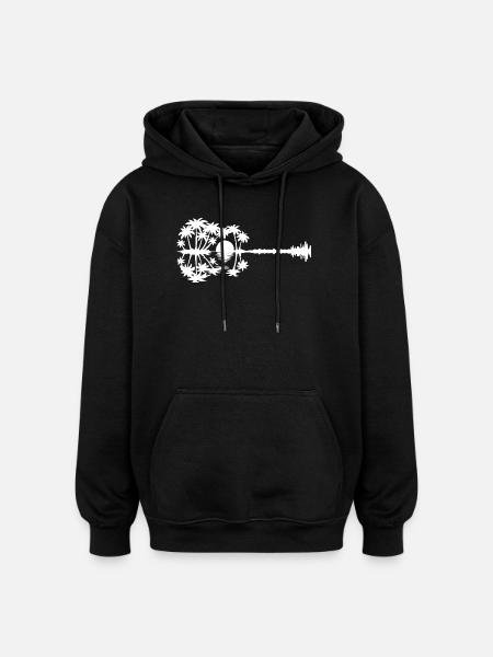 Sunset Paradise Silhouette - Oversized Unisex Hoodie - black