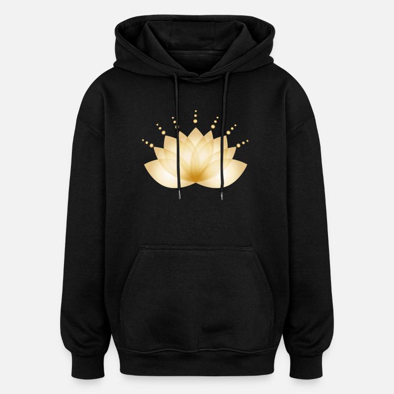 Golden blossom transparently stylized - Oversized Unisex Hoodie - black