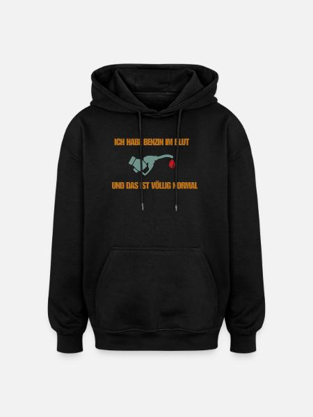 De l’essence dans le sang - Sweat à capuche oversize unisexe - noir