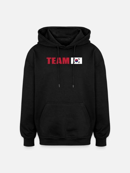 South Korean Flag Inspiration Design - Oversized Unisex Hoodie - black