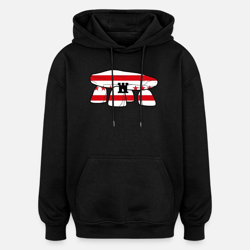 Drenthe Dolmen - Sweat à capuche oversize unisexe - noir