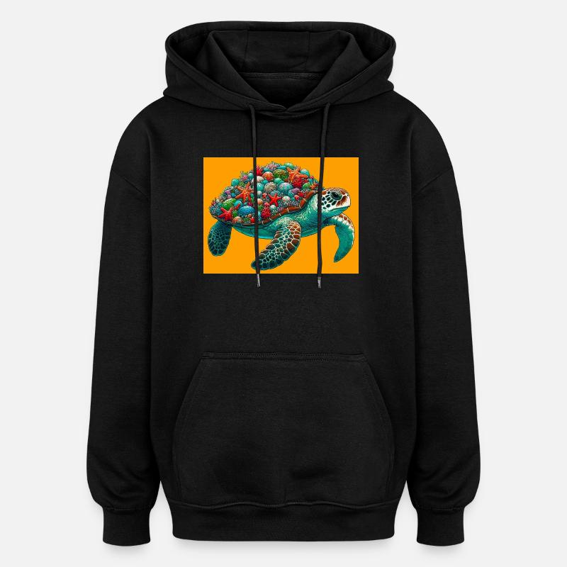 Schildkröte - Oversized Unisex Hoodie - Schwarz