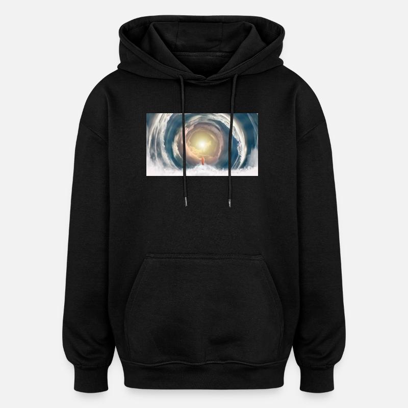 Celestial Light Beam - Oversized Unisex Hoodie - black