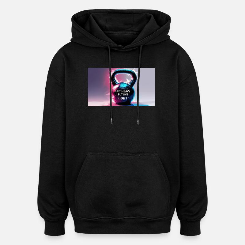 Kettelball avec slogan de motivation - Sweat à capuche oversize unisexe - noir