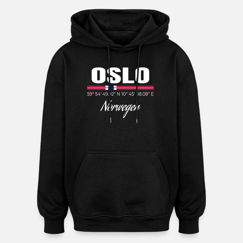 Oslo - Oversized Unisex Hoodie - Schwarz
