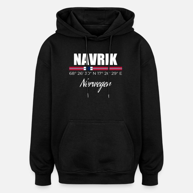 Navrik - Oversized Unisex Hoodie - Schwarz