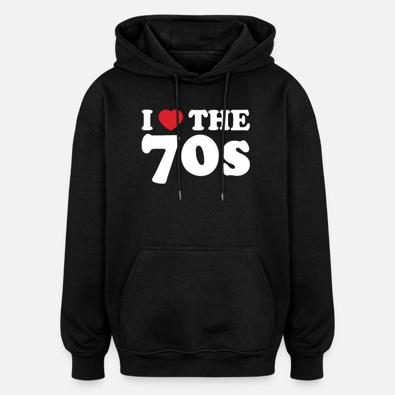 Die Liebe der 70er Jahre - Oversized Unisex Hoodie - Schwarz