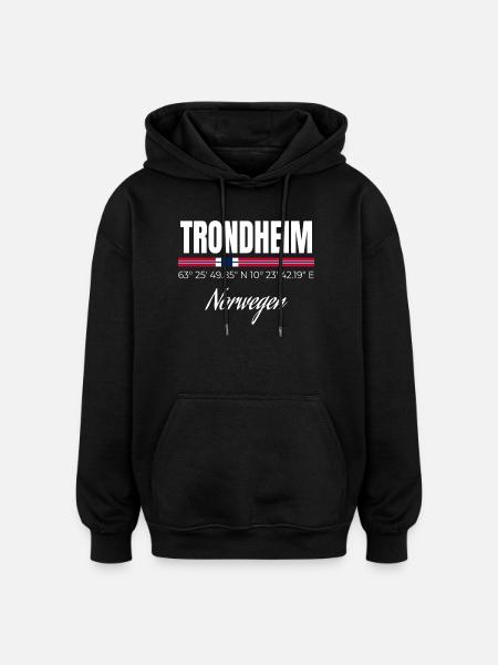 Trondheim - Oversized Unisex Hoodie - Schwarz