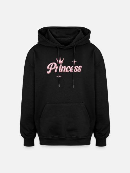 Prinzessin / Princess / Chrome Y2K Design - Oversized Unisex Hoodie - black