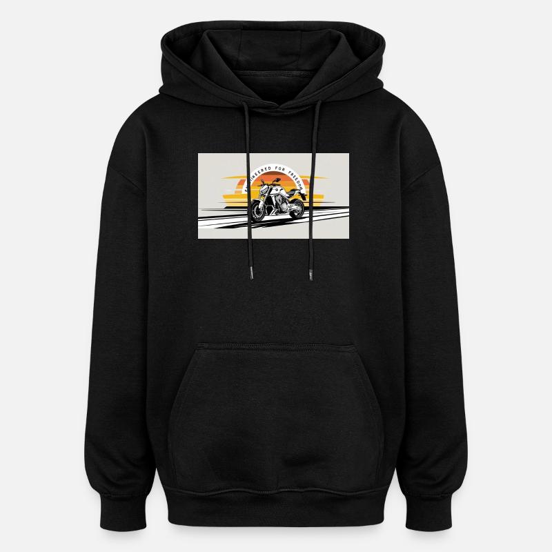 Motorcycle Freedom Sunset Design - Oversized Unisex Hoodie - black