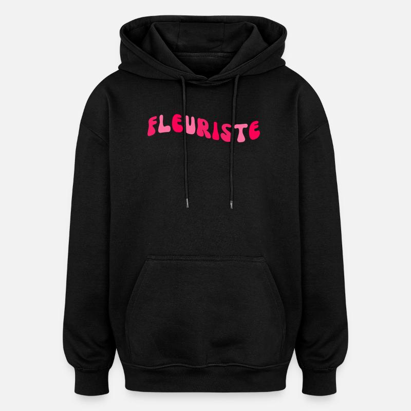 Fleuriste Rose Vague Retro - Sweat à capuche oversize unisexe - noir