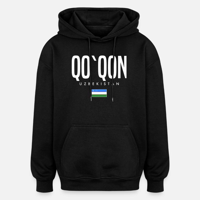 Qo'qon Ouzbékistan - Sweat à capuche oversize unisexe - noir