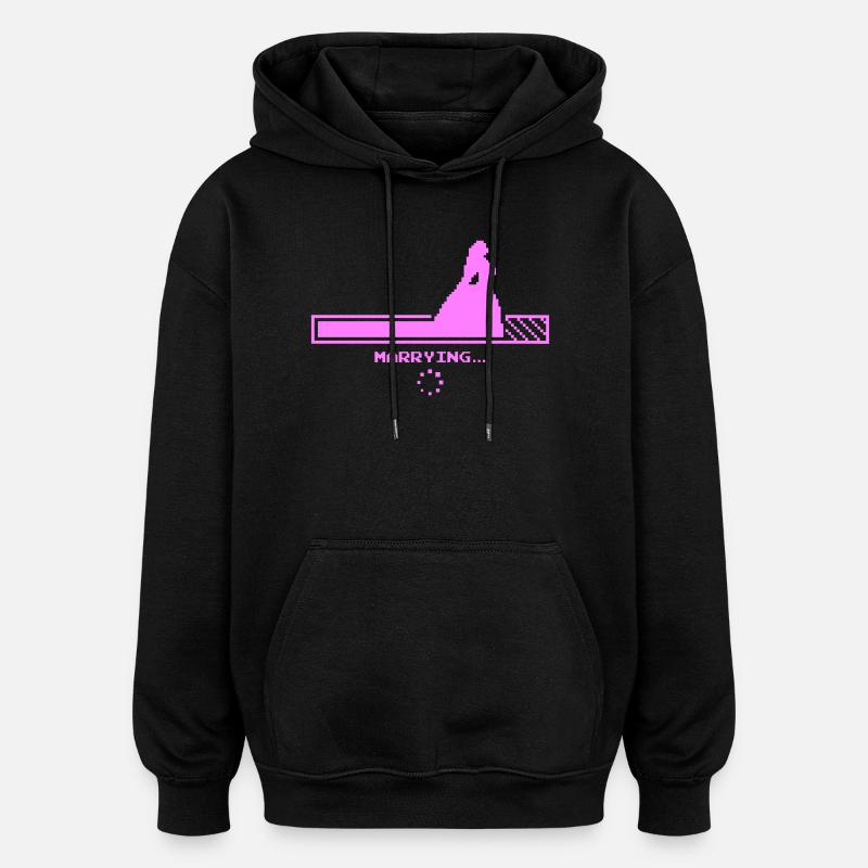 Conception du compte à rebours de mariage - Sweat à capuche oversize unisexe - noir