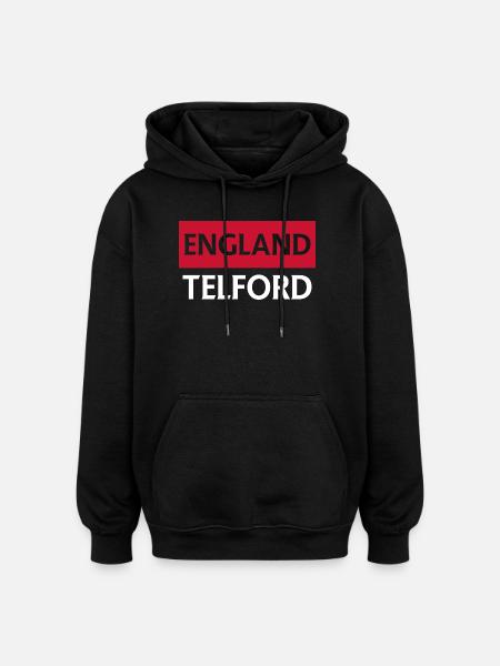 Englische Wimpel mit Telford-Text - Oversized Unisex Hoodie - Schwarz