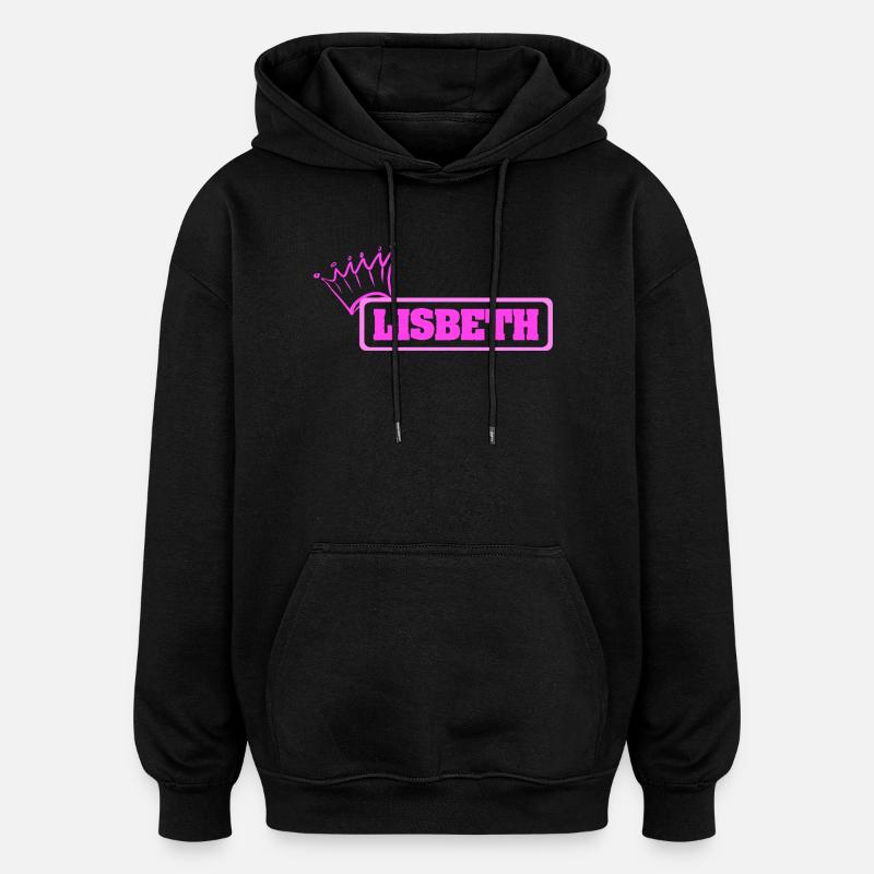 Lisbeth - Sweat à capuche oversize unisexe - noir