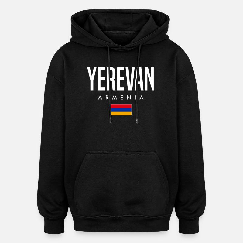 Erevan, Arménie - Sweat à capuche oversize unisexe - noir