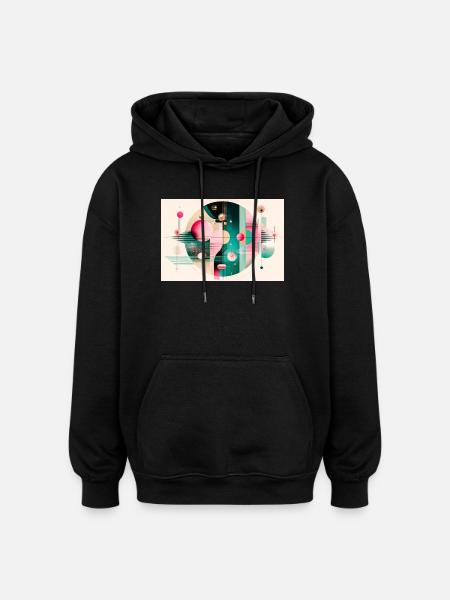 Abstract composition with chromatic flight - Oversized Unisex Hoodie - black