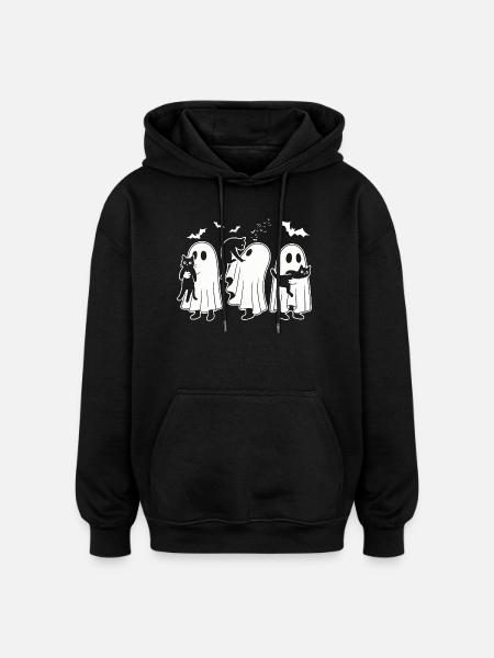 Halloween Cat Lovers - Oversized Unisex Hoodie - black