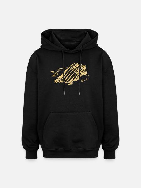 Abstract - Oversized Unisex Hoodie - black