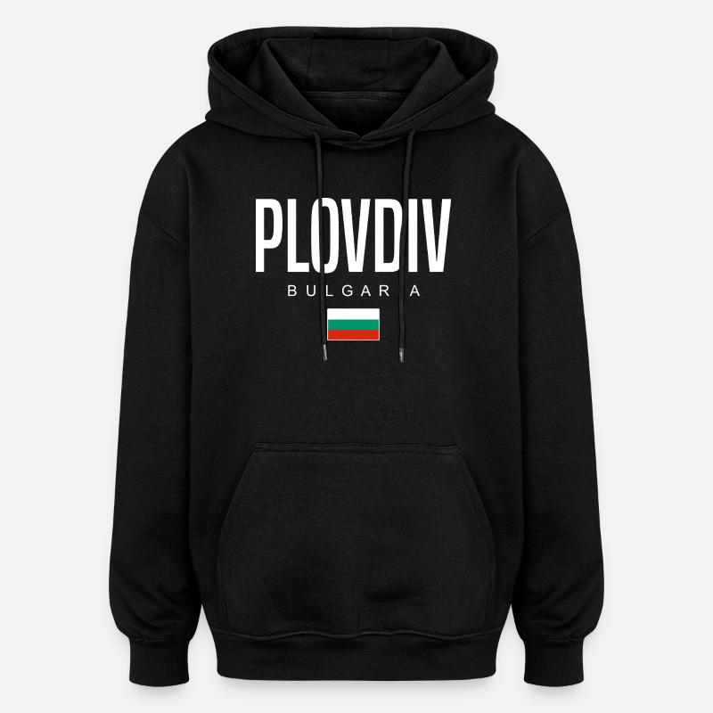 Plovdiv Bulgarie - Sweat à capuche oversize unisexe - noir