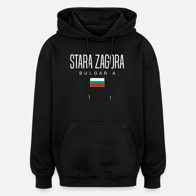 Stara Zagora Bulgarie - Sweat à capuche oversize unisexe - noir