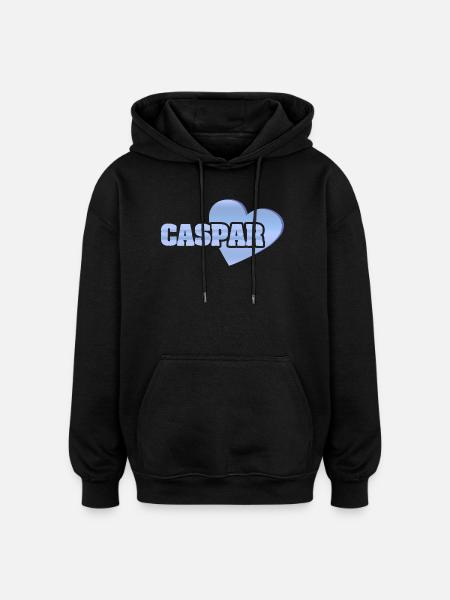 Caspar d'or - Sweat à capuche oversize unisexe - noir
