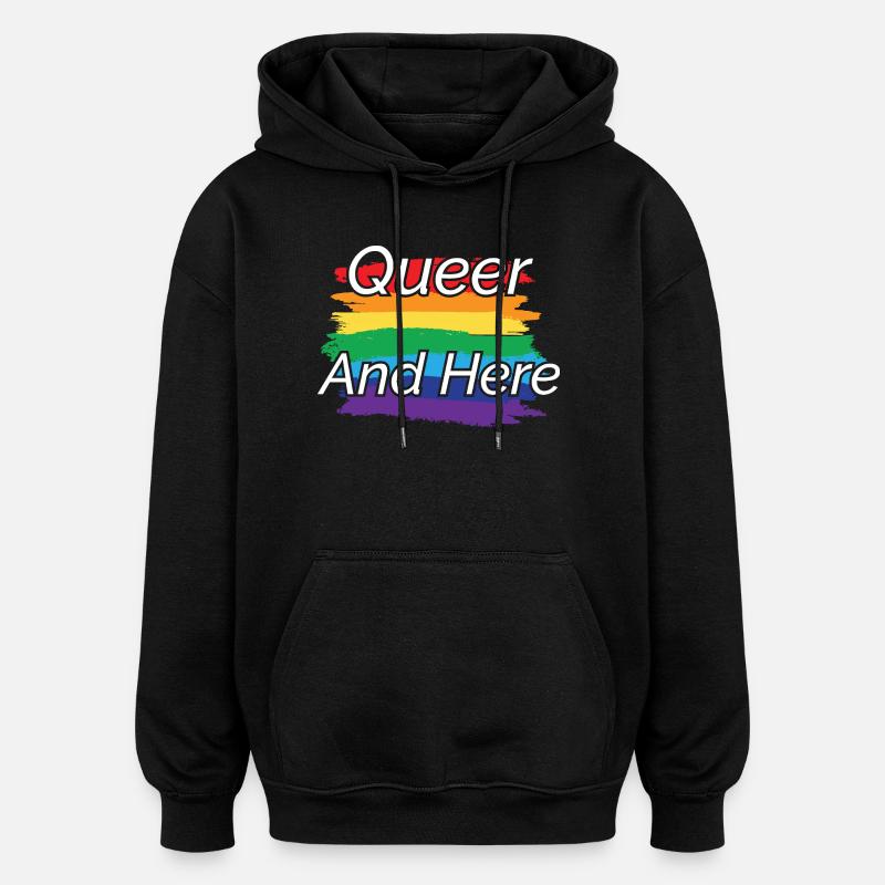Queer Pride Regenbogen Design - Oversized Unisex Hoodie - Schwarz