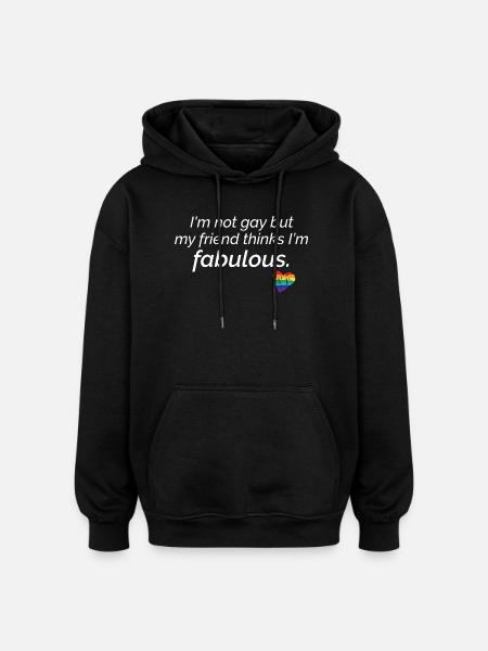 Ami fabuleux LGBTQ Pride Coeur Design - Sweat à capuche oversize unisexe - noir