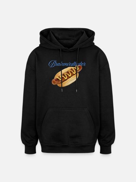 Deftiger Hotdog mit Senf - Oversized Unisex Hoodie - Schwarz