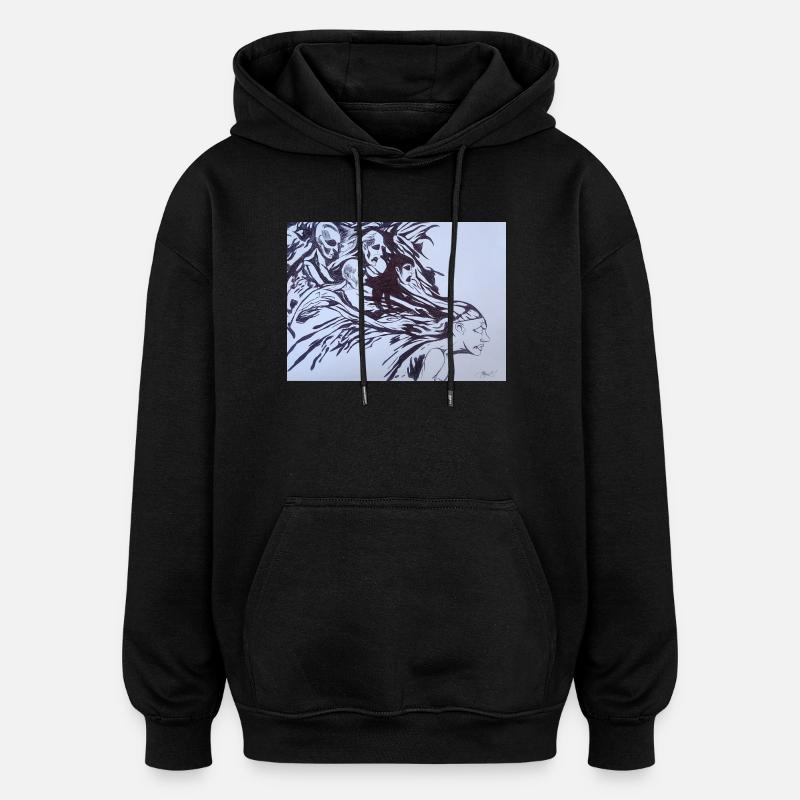 Zerrbilder - Oversized Unisex Hoodie - Schwarz