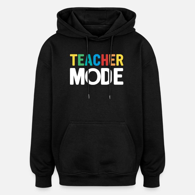 Lehrer-Design mit bunten Buchstaben - Oversized Unisex Hoodie - Schwarz