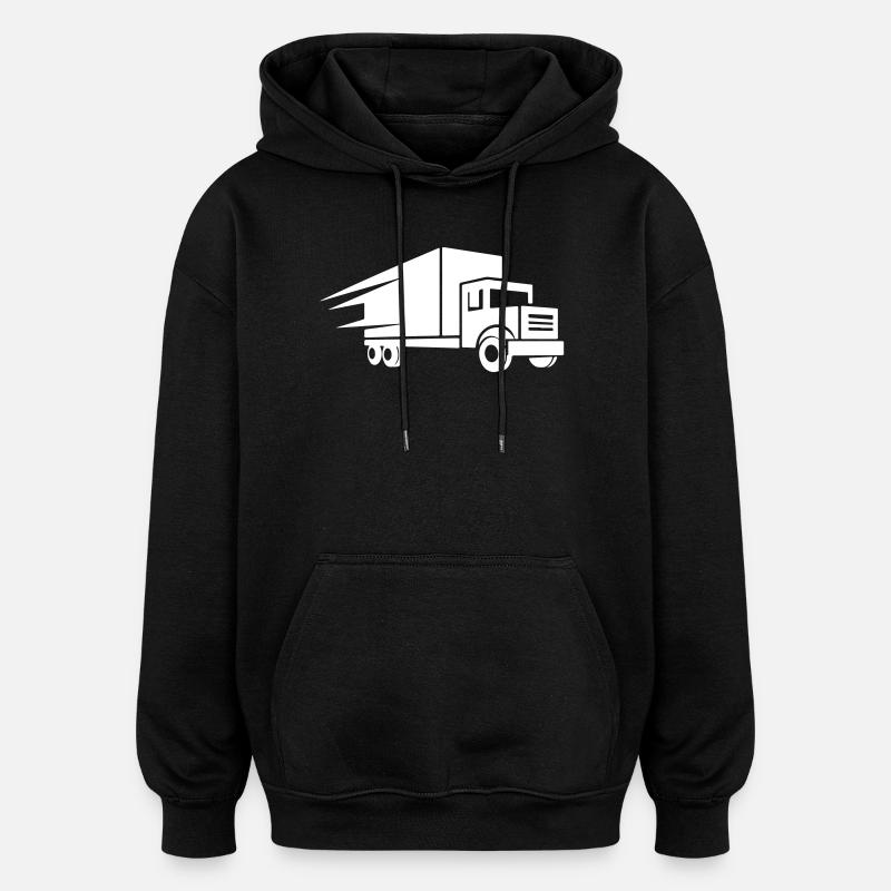 Logo du camion - Sweat à capuche oversize unisexe - noir