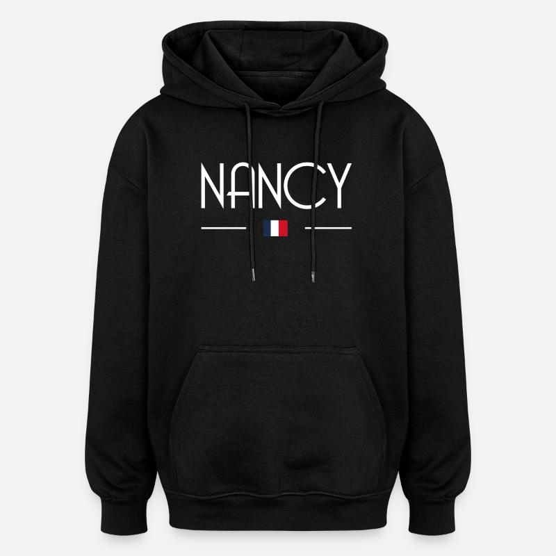 Nancy - Sweat à capuche oversize unisexe - noir