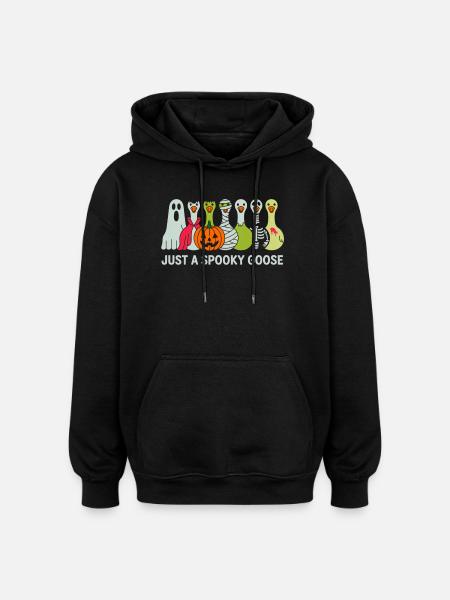 Just A Spooky Goose Halloween Vibes - Oversized Unisex Hoodie - black