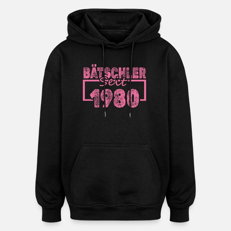 Baccalauréat 1980 - Sweat à capuche oversize unisexe - noir