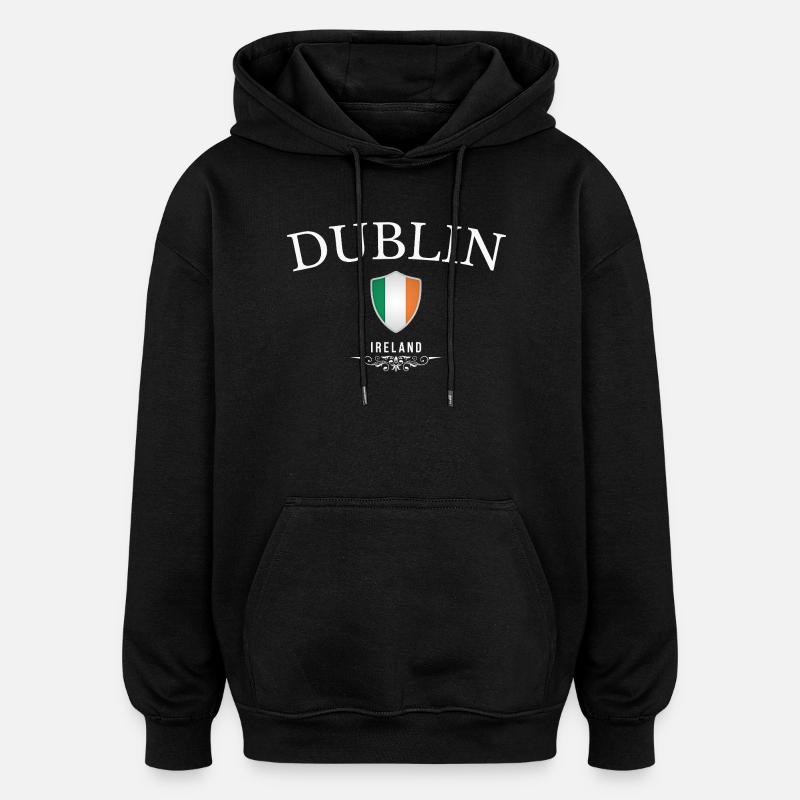 J’adore Dublin, Dublin souvenir - Sweat à capuche oversize unisexe - noir