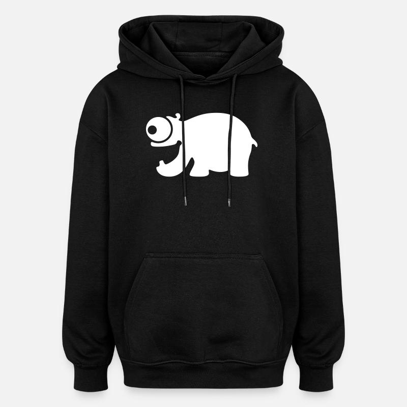 Drôle d’hippopotame - Sweat à capuche oversize unisexe - noir