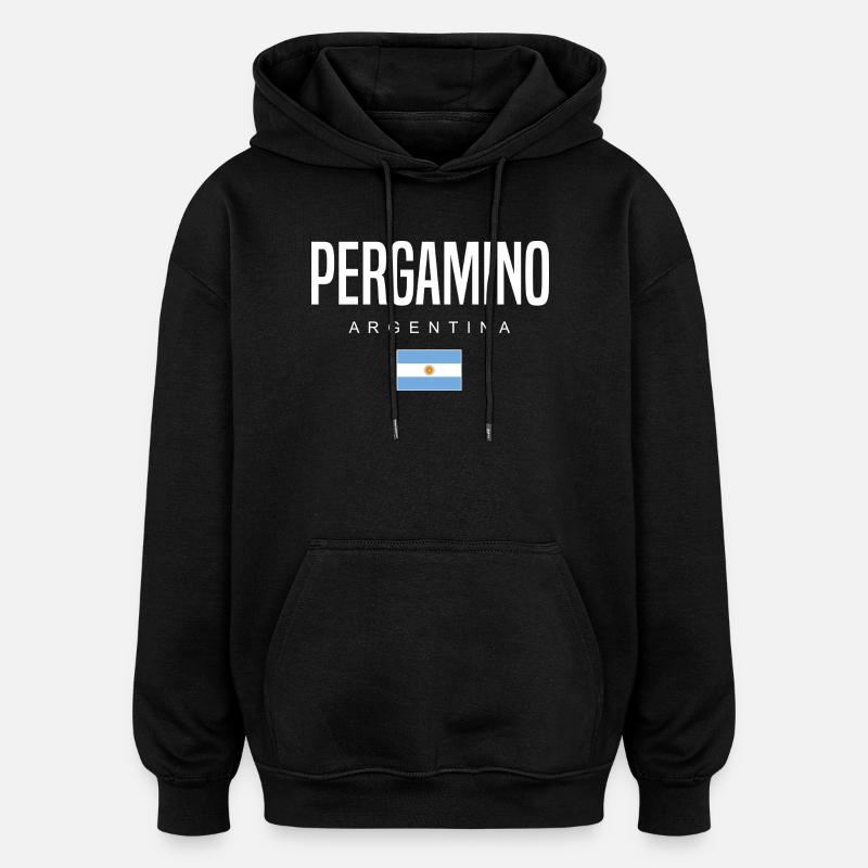Pergamino Argentine Argentine - Sweat à capuche oversize unisexe - noir