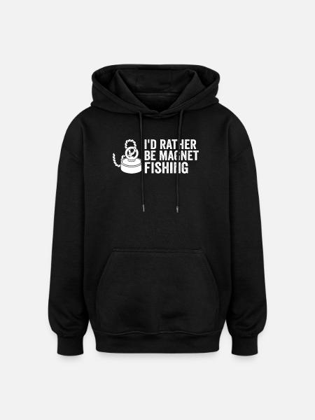 Neodymium Magnet Fishing Magnetic Fisher - Oversized Unisex Hoodie - black